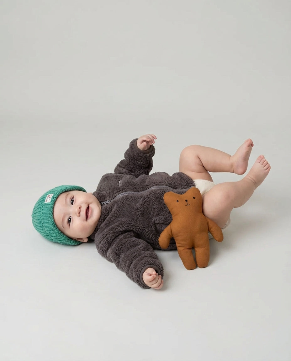 Baby Clothing Boys Plush Zip Jacket | Casual Coat