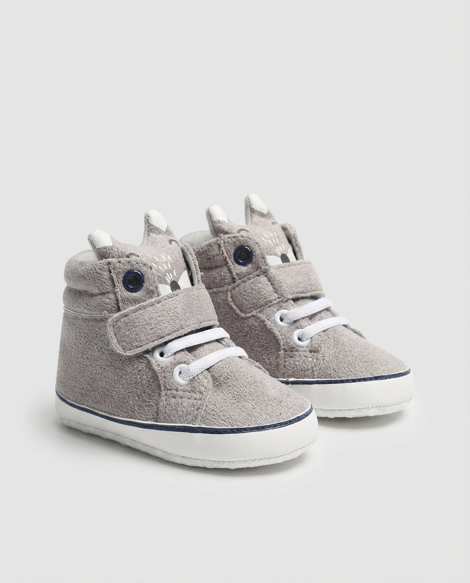 Baby Boy Footwear Animal High Top Crib Shoes | Lace Up Style