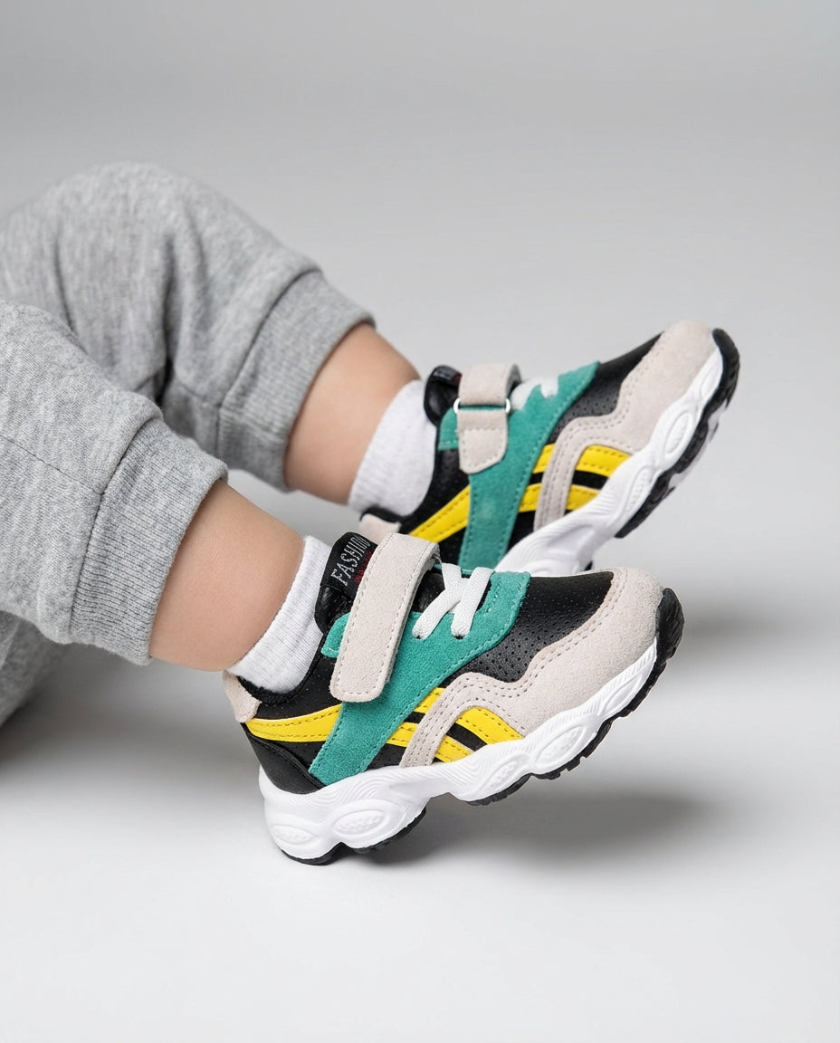 Baby Boy Footwear Colorblock Strap Sneakers | Sport Style