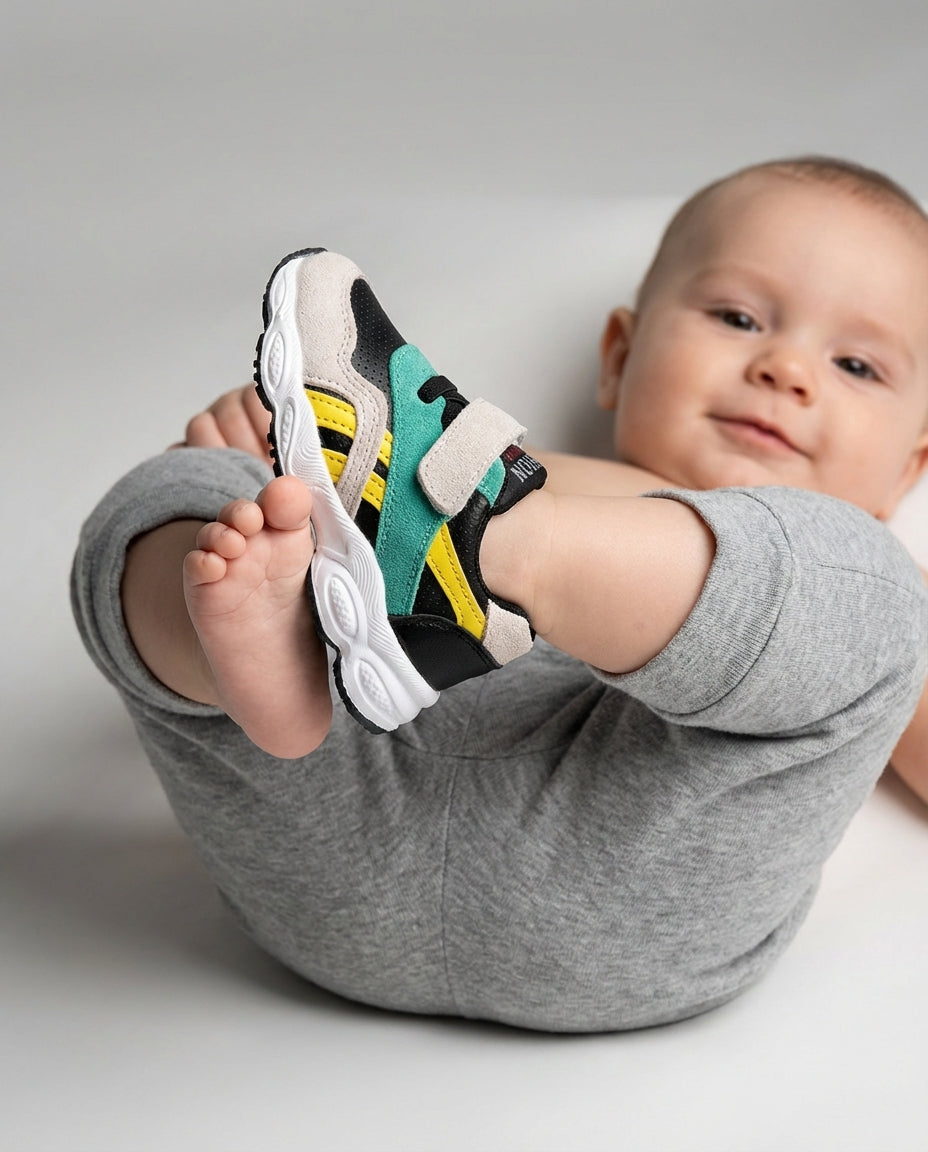 Baby Boy Footwear Colorblock Strap Sneakers | Sport Style