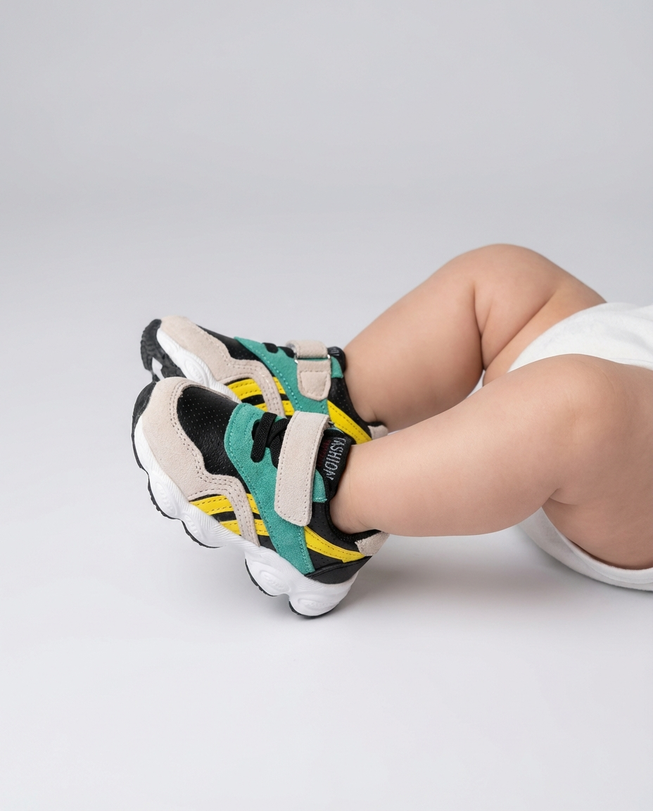 Baby Boy Footwear Colorblock Strap Sneakers | Sport Style