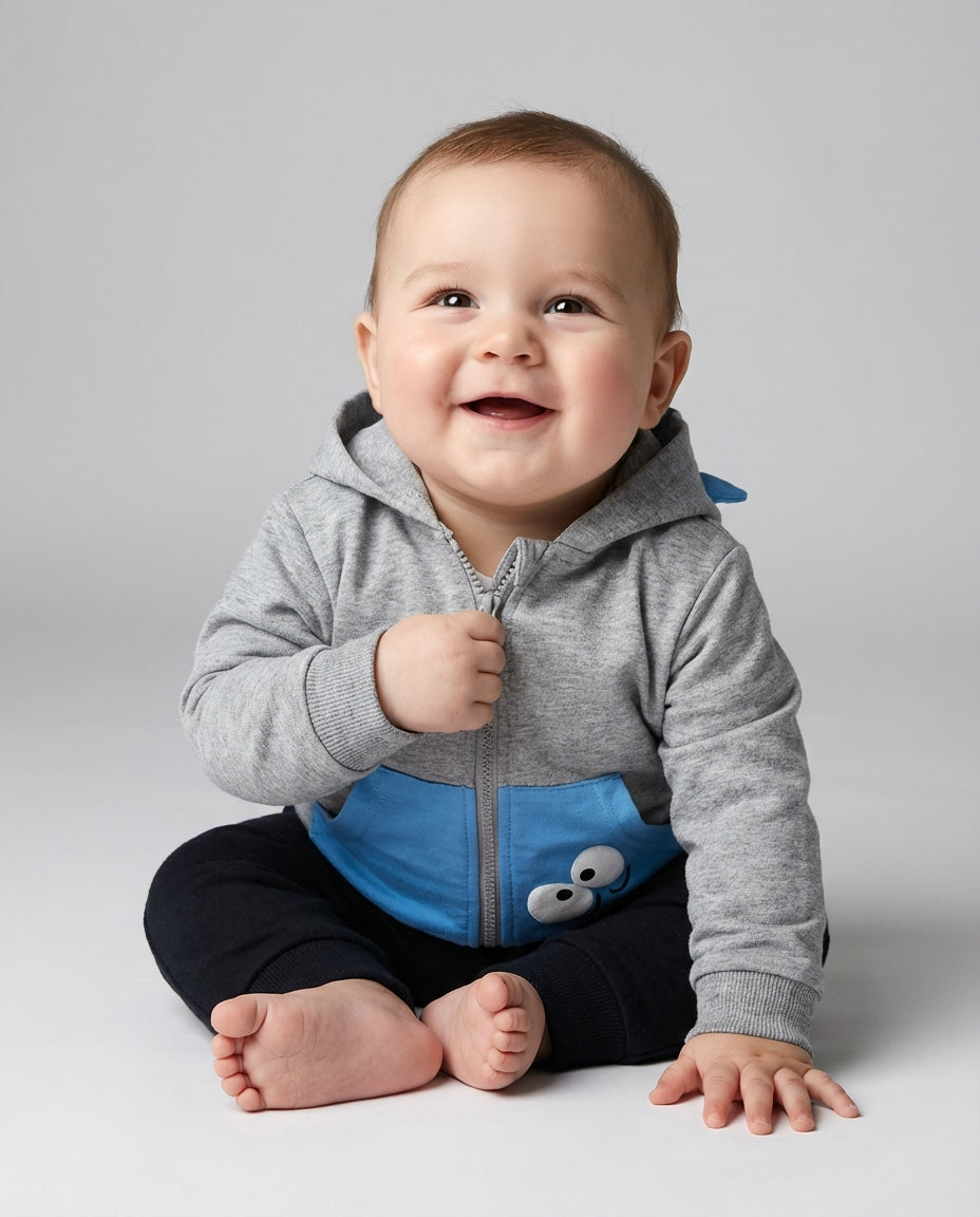 Baby Clothing Boys Cartoon Hooded Zip Jacket | Dino Style