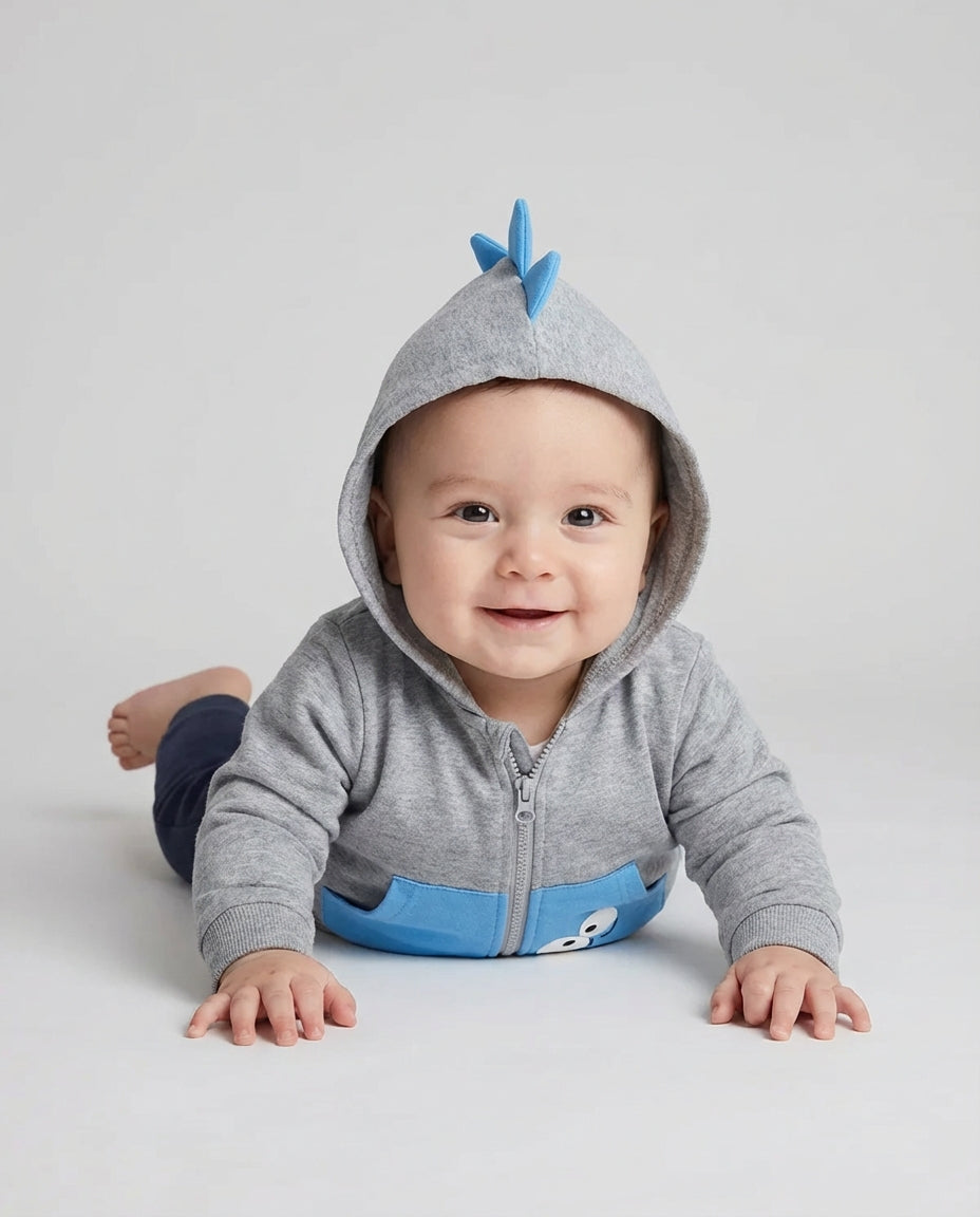 Baby Clothing Boys Cartoon Hooded Zip Jacket | Dino Style