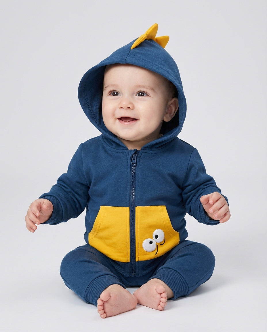 Baby Clothing Boys Cartoon Hooded Zip Jacket | Dino Style