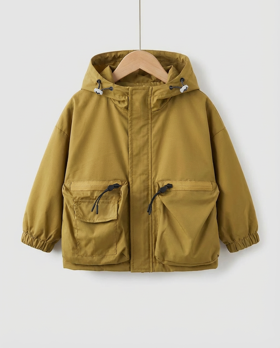 Baby Clothing Soft Shell Jacket Boys Hooded Zip Coat | Cargo Style