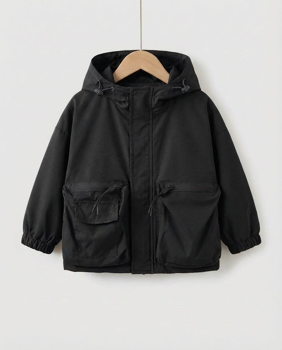 Baby Clothing Soft Shell Jacket Boys Hooded Zip Coat | Cargo Style