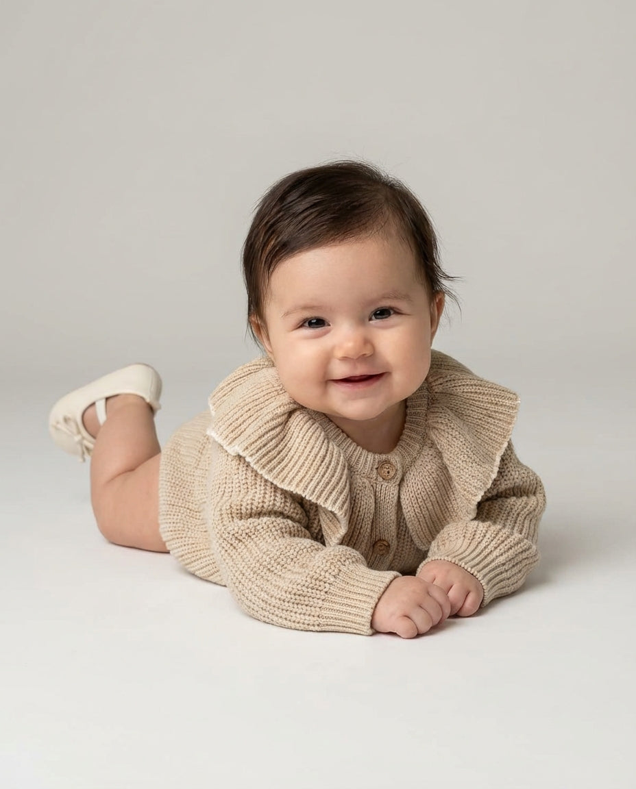 Baby Clothing Sweater Girls Ruffle Collar Cardigan | Button Front