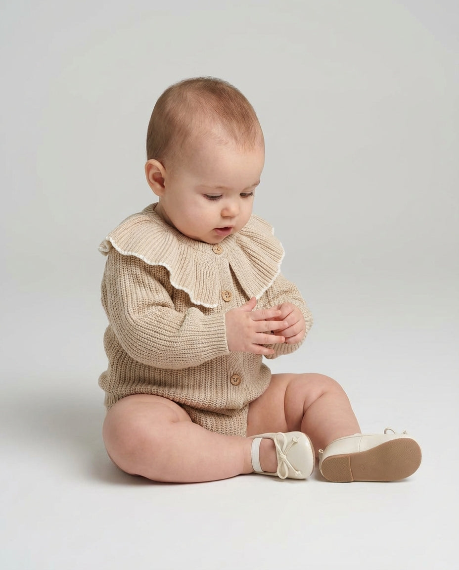 Baby Clothing Sweater Girls Ruffle Collar Cardigan | Button Front