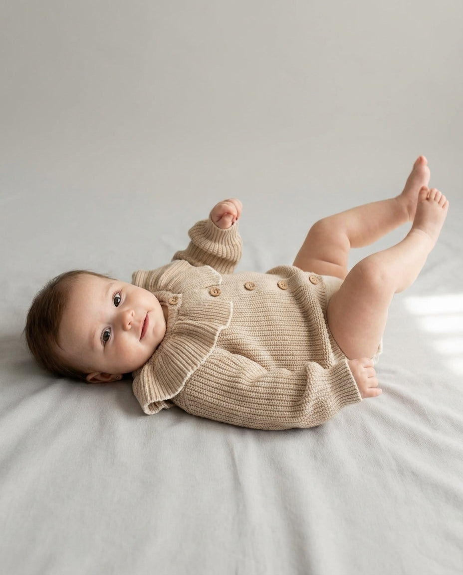 Baby Clothing Sweater Girls Ruffle Collar Cardigan | Button Front