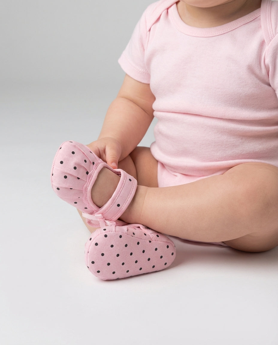 Baby Girl Footwear Polka Dot Mary Jane Shoes | Bow Detail