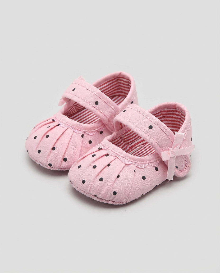Baby Girl Footwear Polka Dot Mary Jane Shoes | Bow Detail