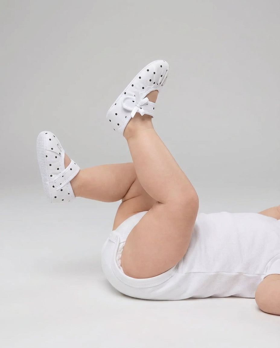 Baby Girl Footwear Polka Dot Mary Jane Shoes | Bow Detail