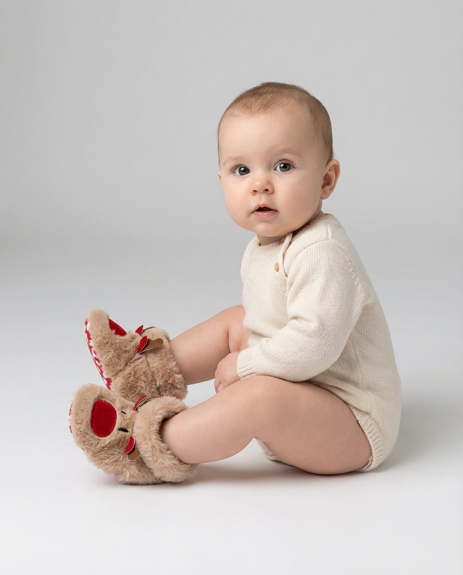 Baby Girl Footwear Reindeer Crib Boots | Holiday Style