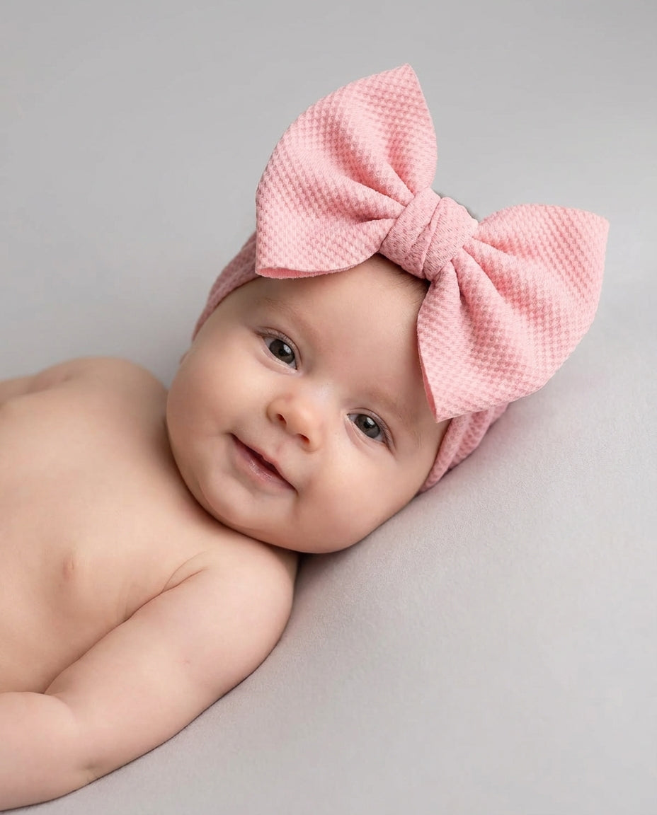 Baby Girl Headwear Oversized Bow Headband | Stretch Wrap