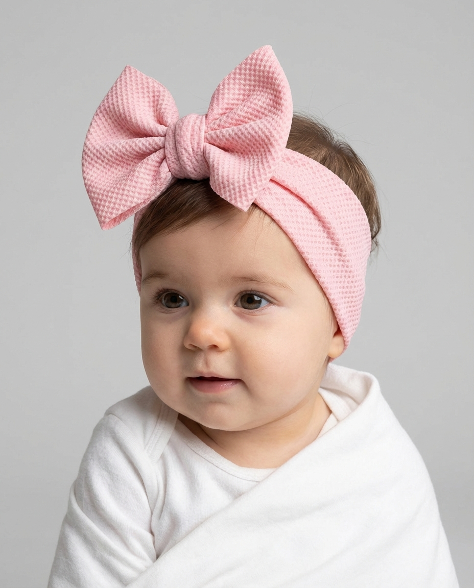 Baby Girl Headwear Oversized Bow Headband | Stretch Wrap